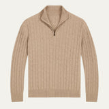 The St. Moritz Cable Knit Zipper Sweater for Men - Old Money Style