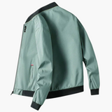 Men's Jacket with Ribbed Collar and Waist Pockets