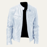 The Ashbury Men’s Vintage Leather Biker Zip Up Jacket