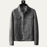 The Zurich Men's Classic Suede Jacket - Button Up Casual Coat