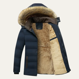 The Marsala Men’s Winter Hooded Warm Fur Collar Jacket