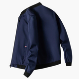 Men's Jacket with Ribbed Collar and Waist Pockets