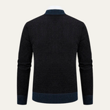 The Clapham Men's Embroidered Smart Knit Zip Sweater