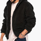Men's Teddy Jacket with Zipper and Long Sleeves