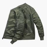 Men's Bomber Jacket with Zipper and Sleeve Pocket