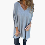 Modern, loose-fitting V-neck sweater for women