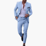 Men's Two-Piece Suit Made of Wool Blend with Slim Fit Cut