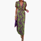 Women's Floral Wrap Dress – Summer Dress with V-Neck