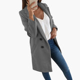 Women's Coat with Button Closure and Long Sleeves