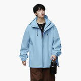 Men's Zip-Up Hoodie with Elastic Hem