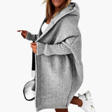 Women’s Knitted Cardigan with Hood and Open Front
