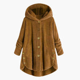 Women's Jacket with Hood and Button Closure