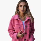Women's Fleece Jacket with Buttons – Cozy & Warm
