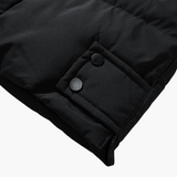 Men's Parka Jacket with Hood and Front Zipper