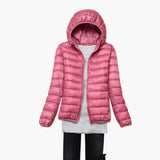 Women’s Down Jacket with Hood and Zipper