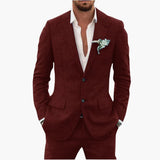Men's Summer Suit with Lapel and Tailored Fit