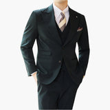 Men's Three-Piece Suit with Vest and Slim Fit Cut