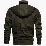 Men's Field Jacket with Adjustable Hood and Multiple Pockets
