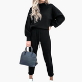 Two-Piece Jogging Suit for Women with High Collar