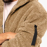 Men's Fleece Jacket with Hood and Zipper