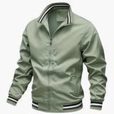 Men's Jacket with Ribbed Details and Front Zipper