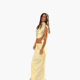 Elegant Satin Two-Piece Set for Women – Blouse & Pants