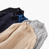 Men's Knit Sweater with Zipper – Winter Sweater