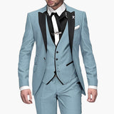 Men’s Three-Piece Suit with Lapels and Closure