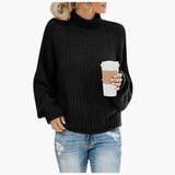 Knitted Pullover with High Collar for Women – Cozy & Stylish