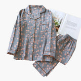 Women's Fleece Pajama Set with Bear Motif and Elastic Waistband