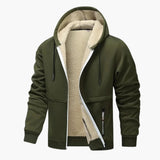 Men's Fleece Jacket with Zipper and Long Sleeves