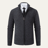 The Brackenridge Men’s  Warm Fleece Lined Thick Knitted Full Zip Jacket
