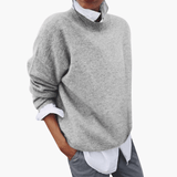 High Collar Knit Sweater for Women – Oversized & Soft