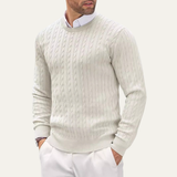 The Ashmont Ridge Men’s Cable Knit Soft Warm Winter Round Neck Sweater