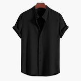 Men's Shirt with Stand-Up Collar – Casual & Comfortable for Summer