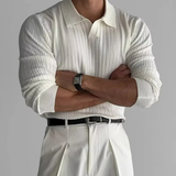 The Crestwood Men's Slim Fit Ribbed Knit Polo Sweater