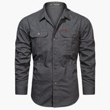 Men's Cargo Long Sleeve Shirt – Comfortable Outdoor Casual Shirt
