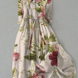 Baylee - Vintage Lace-Up Waisted Floral Dress