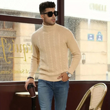 The Richemont Men’s Classic Old Money Cable Knit Turtleneck Sweater