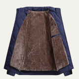 The Bormio Men’s Warm Cotton Diamond Pattern Stand Collar Coat