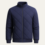 The Bormio Men’s Warm Cotton Diamond Pattern Stand Collar Coat