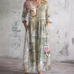Fiona Floral Summer Dress Beige