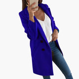 Women's Coat with Button Closure and Long Sleeves