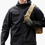 Men's Zip-Up Hooded Jacket with Multiple Pockets