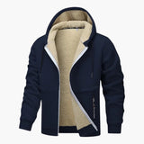 Men's Fleece Jacket with Zipper and Long Sleeves