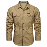 The Monza Men's Casual Button Up Cotton Cargo Shirt