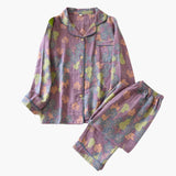 Women's Fleece Pajama Set with Bear Motif and Elastic Waistband