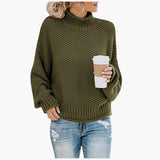 Knitted Pullover with High Collar for Women – Cozy & Stylish
