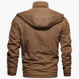 Men's Jacket with Zipper and Multiple Pockets