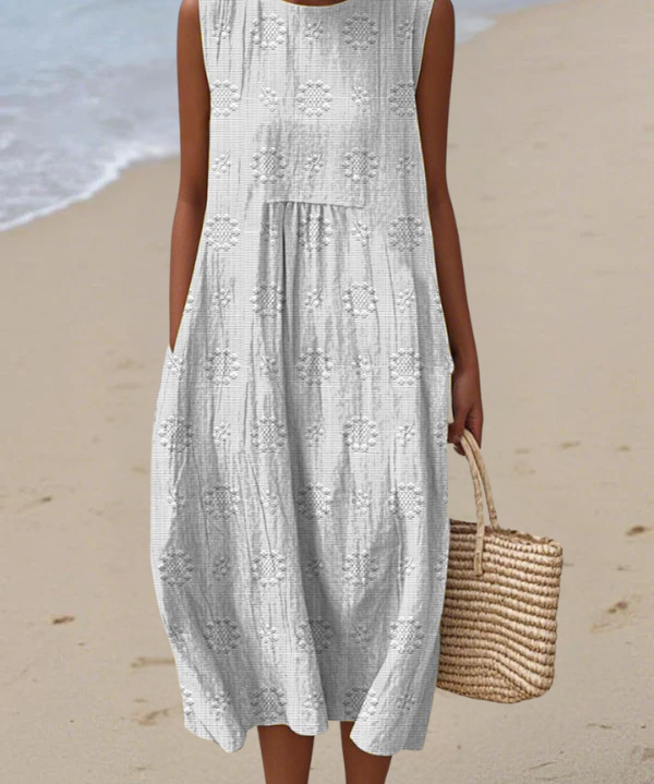 Rose Embroidered Midi Dress